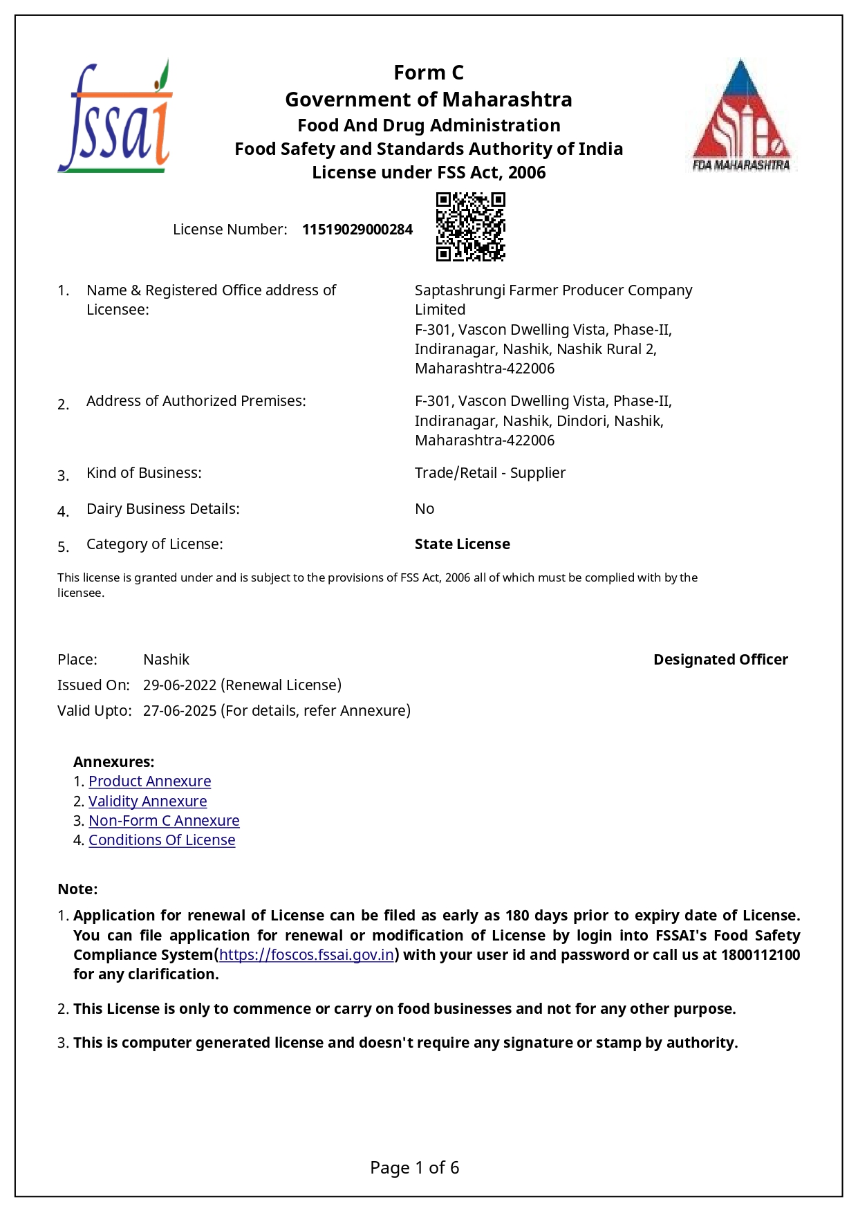 FSSAI License